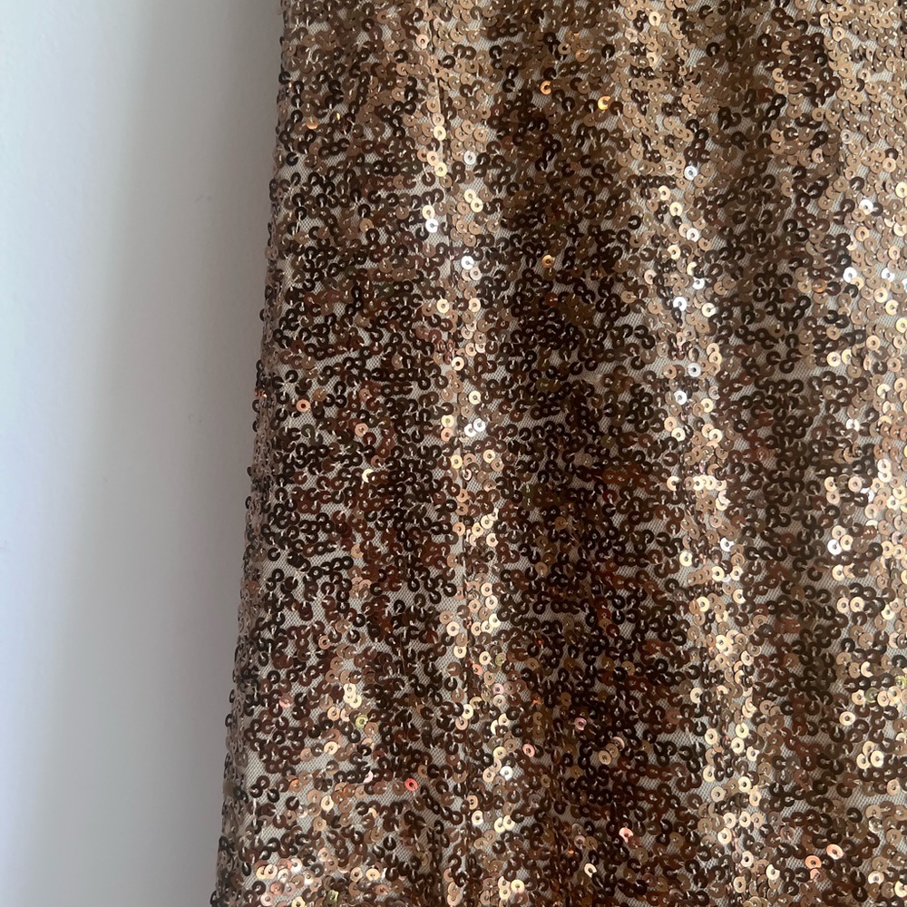 Badgley Mischka Gold Sequin Dress - Picture 4 of 6